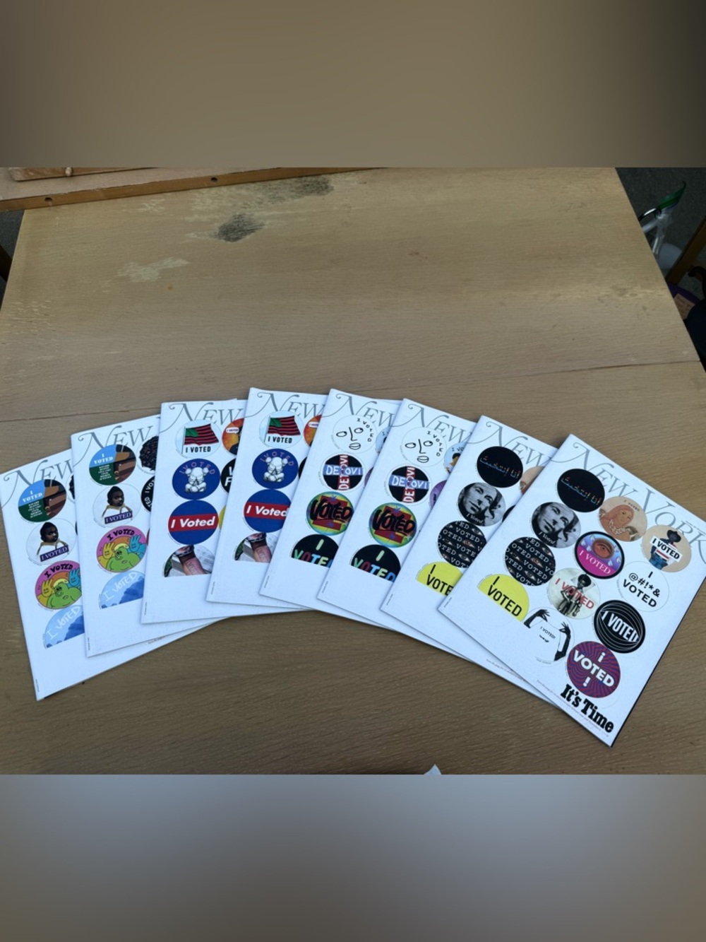 Set of 'I Voted' Sticker Sheets New York Magazines - Multicolor